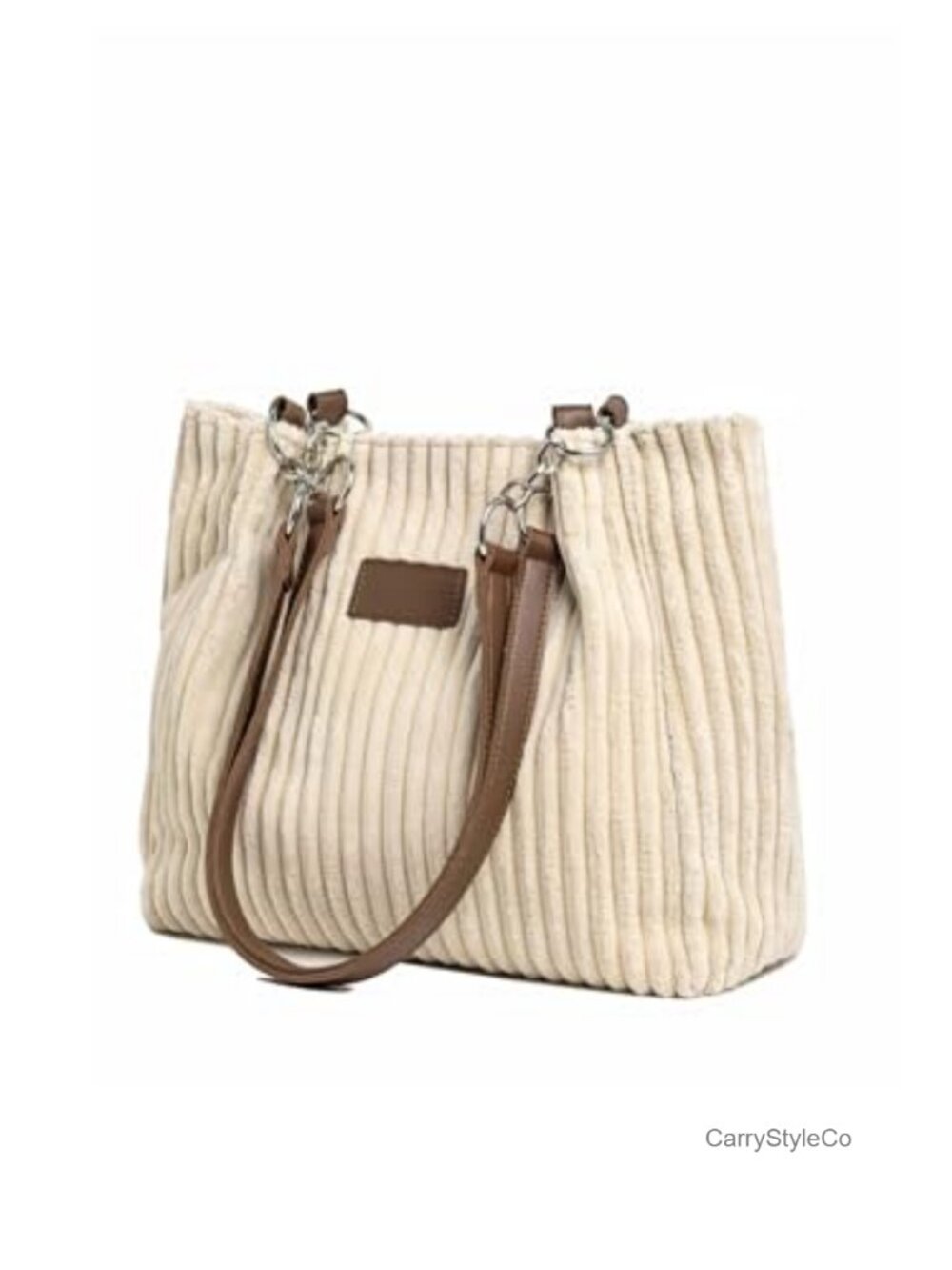 Corduroy Tote Bag Casual Shoulder Bag Retro Purse Everyday